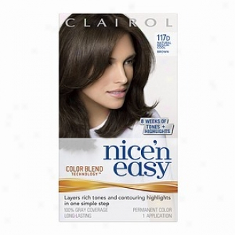 Clairol Nice 'n Easy Witb Color Mingle Technology Permanent Color, Natural Mwdium Cool Brown 117d