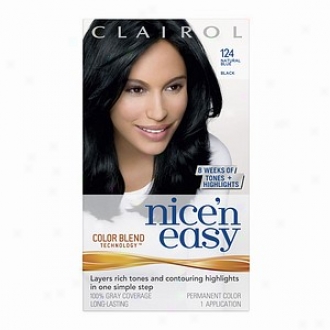 Clairol Nice 'n Easy With Colo5 Blend Technology Permanent Color, Natural Blue Black 124