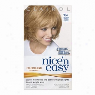 Clairol Nice 'n Easy With Color Blend Technology Permanent Color, Natural Medium Golden Blonde 104