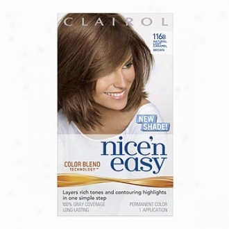 Clairol Nice 'n Easy With Color Blend Techmology Permanent Color, Natural Light Caramel Brown 116b