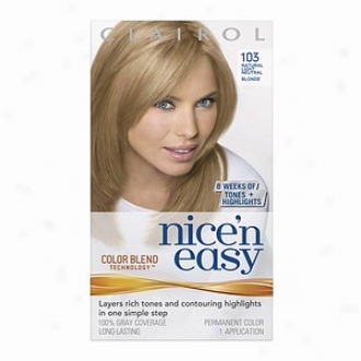 Clairol Nice &0#39;n Easy By the side of Color Blend Technology Permanent Color, Natural Gay Neutral Blondee 103
