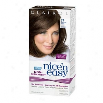 Clairol Nice'n Easy Non-permanent Hair Color Applidation, Medum Ash Brown 77