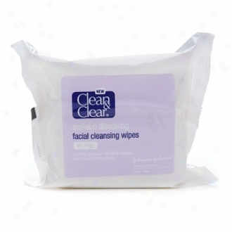 Clean & Clear Makeup Dissolving Facial Cleansing Wipes, Oil-free