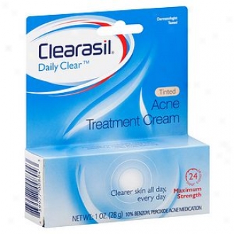 Clearasil Daily Clear Acne Treatment Cream, 10% Benzoyl Peroxide Medication, Tinted