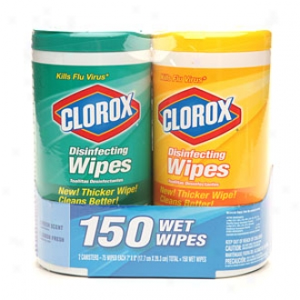 Clorox Disinfecting Wipes Canister, Value 2 Pack, Lemon Fresh