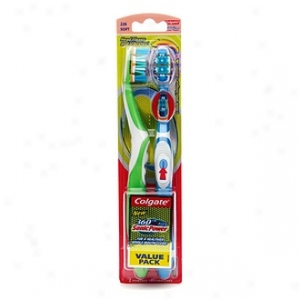 Colgate 360 Class Actiflex Sonicpower Powered Toothbrushes, Twin Pack