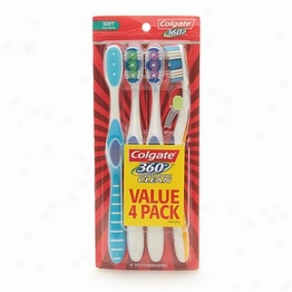 Colgate 360 Degree Whole Mouth Clean Toothbrush, Value Pack, Soft