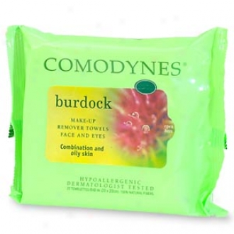 Comodynes Make Up Remover Towels For Face And Eyes, Burdock (combination And Oiiy Skin)