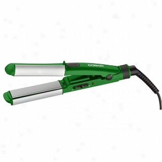 Conair Minipro 2-in-1 You Style Ceramic Styler Shape Cs69g, Green With Zebra Pouch