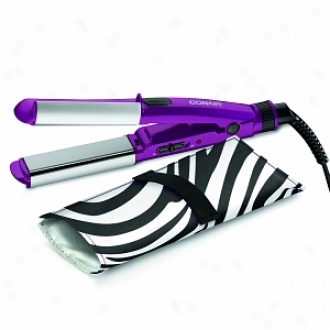 Conair Minipro 2-in-1 You Style Ceramic Styler Model Cs69hp, Hot Pink With Zebra Pouch
