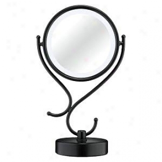 Conair Vine Double Sided Lighted Mirror, 1x/8x Magnification, Model Be125mb, Matte Black