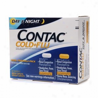 Contac Cold + Flu Dual Forula Pack 16 Day Caplets/12 Night Caplets