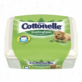 Cottonelle Flushable Moist Wipes Pop-up Tub, Soothing Unadulterated