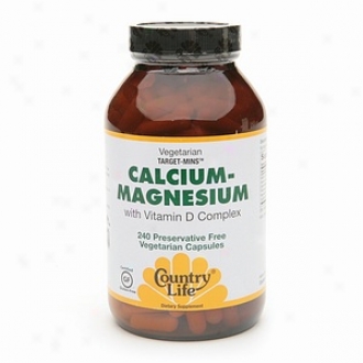 Country Life Calcium-magnesium With Vitamin D Complex, Gluten Free Vegetarian Capsules