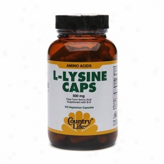 Counfry Life L-lysine Caps, 500mg With B-6, Vegetarian Capsules