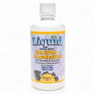 Country Life Liquid Target-mijs Calcium-magnesium With Vitamin D3 Comllex, Blueberry