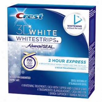 Crest 3d White Whitestrips, 2 Hour Express Whitestrips Dental Whitening Kit