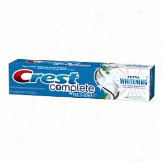 Crest Complete Multi-benefit, Extra Whitening With Argol Protection Fluoride Toothpasts, Entirely Mint