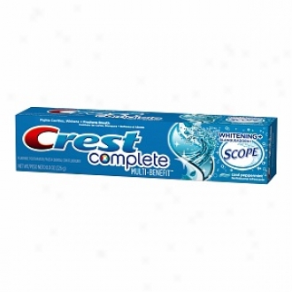 Crest Complete Multi-benefit Toothpaste, Witening + Scope, Cool Peppermint