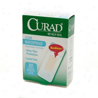 Curad Clear Waterproof, Sterile Adhesive Bandages, 1 X 2 1/2 In