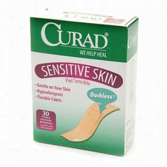 Curad Sensitive Skin Adhesive Bandages, Regular Bigness