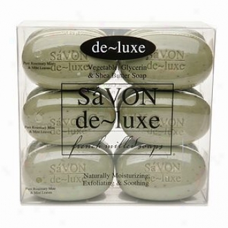 De-luxe Savon Bar Soap Set, Pure Rosemary Mint