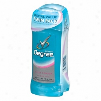 Degree Women Body Responsive Antiperspirant & Deodorant Invisible Solid, Twin Pack, Sheer Powder