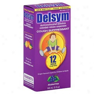 Delsym Child Extended Release Cough Suppressant, 12 Houf Relief, Grape-flavored Liquid