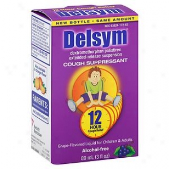 Delsym Children's Cough Suppressant, 12 Sixty minutes, Grape Flavored Liquid