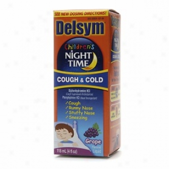 Delsym Childre's Night Time Cough & Cold Liquid, Grape