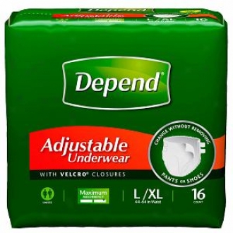 Depend Adjustable Underwear, Maximum Absorbency, Large/extra Large