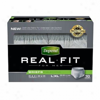 Depend Real Fit Underwear For Men Maximum Absorbency, L/xl - 10 Pack