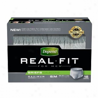 Depend Real Fit Underwear On account of Men Maximum Absorbency, S/m - 12 Pack