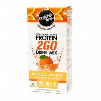 Designer Whey Protein 2go Drin Mix, Packets, Tropical Orange