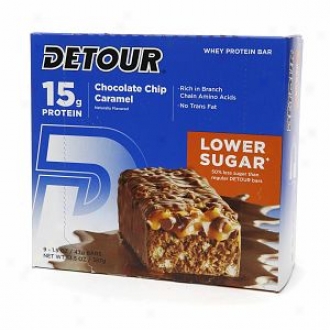 Detour Lower Sugar 15g Whey Protein Bar, Chocolate Chip Caramel