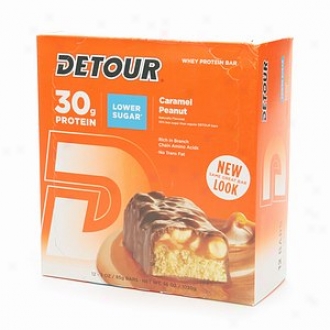 Detour Lower Sugar Whey 30g Protein Bar, Caramel Peanut
