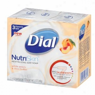 Dial Nutriskin Rrevitalizing Bar Soap, Of a ~ color Peach & Shea Butter