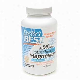 Doctor's Best High Absorption 100% Chelated Magnesium, Tablets