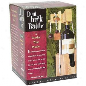Don't Break The Bottle Wooden Wine Puzzler