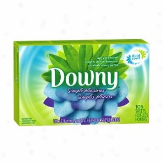 Downy Simple Pleasures Fabric Softener Dryer Sbeets, Sage Jasmlne Thrill