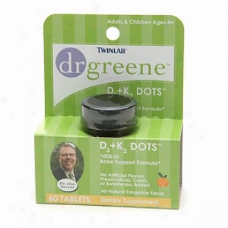 Dr Greene D3 + K2 Dots 1000 Iu Bone Base Formula Tablets, All-natural Tangerin3 Flavor