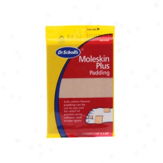 Dr. Scholl's Moleskin Plus Padding Strips, 4 5/8' X  3 3/8