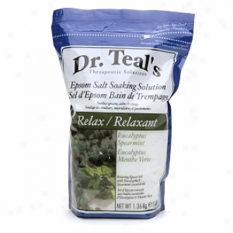 Dr. Teal's Epsom Salt Soaking Solution, Relax, Eucalyptus, Spearmint