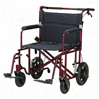 Drive Medica1 22  Bariatric Transport Chair With 12  Rear  Flat Free  Wheels