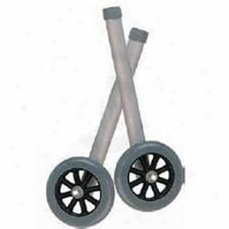 Drive Medical 5  Walker Wheels With Two Sets Of Rear Glides For Use With Universal Walker