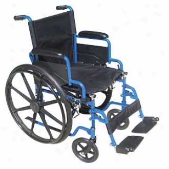 Drive Medical Blue Streak Wheelchair Flip Back Detachable Desk Arms Swing-away Foot Rest