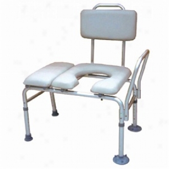 Drive Medical Combination Padded Seat Transfer Bench With Commode Opening