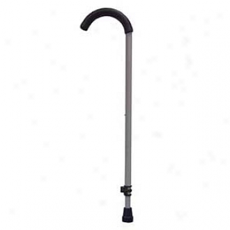 Drive Medical Crook Style Cane With Tab Loc Silencer And Triangular Padded Hand Grip Silver