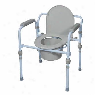 Dtive Medical Folding Bedside Commode Seat With Bcuket & Splash Guard