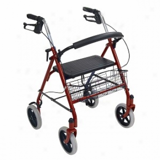 Drive Medical Four Wheel Rollator With Fold Up Remmovable Back Support